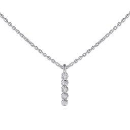 Silvego Diamantový náhrdelník Sylwana z bílého zlata 40+5 cm 0,04 ct - DNN4118NGWD