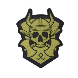 101INC nášivka 3D plastová VIKING WITH HATCHET velcro ZELENÁ