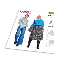 Střih Burda 5680 - Mikina s kapucí, pletený upnutý top s překřížením