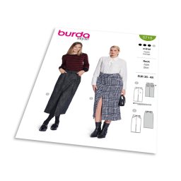 Střih Burda 5715 - Džínová sukně, úzká sukně, midi sukně, kiltová sukně