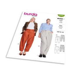 Střih Burda 5703 - Sportvně-elegantní kalhoty, kargo kalhoty, kalhoty s gumou v pase