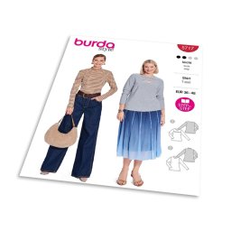 Střih Burda 5717 - Rolák, tričko s dlouhým rukávem, elegantní tričko s průstřihem