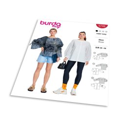 Střih Burda 5709 - Košilová halenka, halenka s nabíranými rukávy