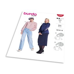 Střih Burda 5685 - Halenka se sklady, halenka s průstřihy na rukávech