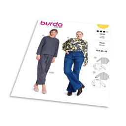 Střih Burda 5701 - Minimalistický top s dlouhým rukávem, rolák