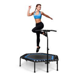 KLARFIT Jumpanatic Pro, Fitness trampolína, 50"/127 cm, tyč s rukojetí, modrá