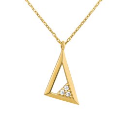 Silvego Zlatý náhrdelník Pythagoras ze žlutého zlata s Brilliance Zirconia 0,5 mm - FNN1122NGYW