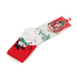 Dámské / dívčí vánoční ponožky, barva 2 bílo červená sněhulák