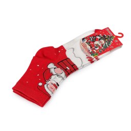Dámské / dívčí vánoční ponožky, barva 4 bílo červená Santa