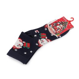 Dámské / dívčí vánoční ponožky, barva 5 modrá tmavá Santa