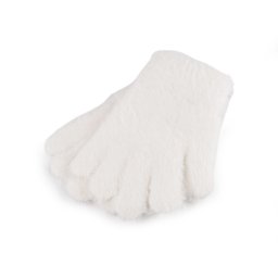 Dětské pletené rukavice chlupaté, barva 1 krémová nejsvět.