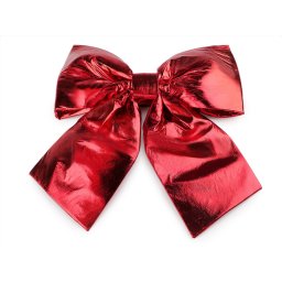 Vánoční mašle metalická XXL 30x35 cm, barva 2 červená