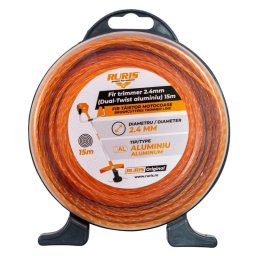 RURIS Žací lanko hliníkové 2,4 mm x 15 m, dvojitá spirála 24015FDT25A