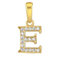 Silvego Zlatý přívěsek písmeno E ze žlutého zlata s Brilliance Zirconia - FNN22195E