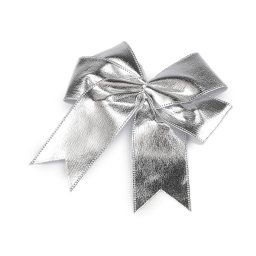 Vánoční mašle metalická 13x12 cm, barva 4 (13x12 cm) stříbrná