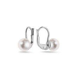 Náušnice s perlami 8 mm Oli, bílé zlato IZ14208A