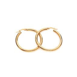 Zlaté náušnice kruhy hladké 4 cm IZ16957