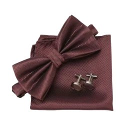 Gaira® Sada motýlek, kapesníček a manžetové knoflíčky 7209, Barva hnědá
