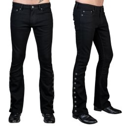 kalhoty unisex (jeans) WORNSTAR - Hellraiser Side Button - Black - WSP-HRKSB