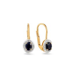 Elegantní safírové náušnice Kayia s diamanty IZBR091ZNN