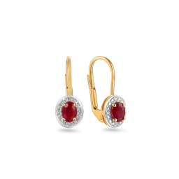 Elegantní rubínové náušnice Kayia s diamanty IZBR091RNY