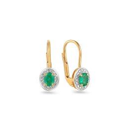 Elegantní smaragdové náušnice Kayia s diamanty IZBR091SNY