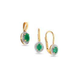 Smaragdový set 0,62 ct Kayia, žluté zlato, 14K IZBR091YSS