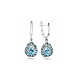 Topásové náušnice ve tvaru slz 1,57 ct s brilianty IZBR1243N