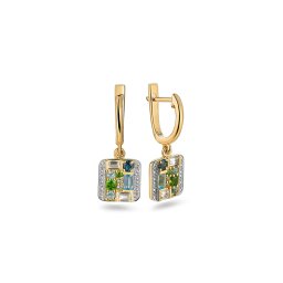 Mozaikové náušnice s drahokamy 1,14 ct IZBR1252N