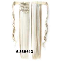 Girlshow Culík, cop rovný s omotávkou 57 cm - 6/86H613 (melír plavých odstínů v beach blond)
