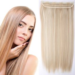 Girlshow Clip in vlasy - 60 cm dlouhý pás vlasů - F18/613 (melír středně plavé v beach blond)