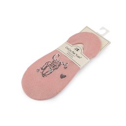 Dámské / dívčí bavlněné ponožky do tenisek, barva 2 pudrová pejsek