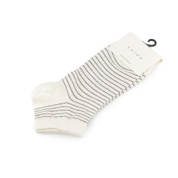 Dámské / dívčí bavlněné ponožky kotníkové, barva 2 krémová světlá proužky