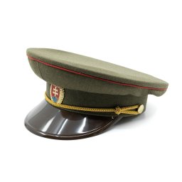 Brigadýrka SK zlatý odznak, kšilt plast, červená linka ZELENÁ vel. 52