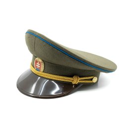 Brigadýrka důstojnická SK zlatý odznak, kšilt plast, modrá linka ZELENÁ vel. 52