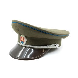 Brigadýrka SK stříbrný odznak, kšilt plast, modrá linka ZELENÁ vel. 52
