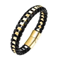 Gaira® Kožený náramek 350136, Barva zlatá