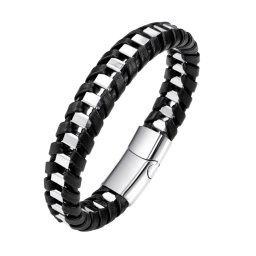 Gaira® Kožený náramek 350136, Barva stříbrná