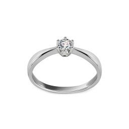 Zásnubní diamantový prsten z bílého zlata Cora, 14K ROYBR114A