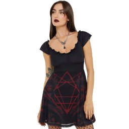 šaty dámské KILLSTAR x ALCHEMY - Atargatis - Black/Red - KSRA013347