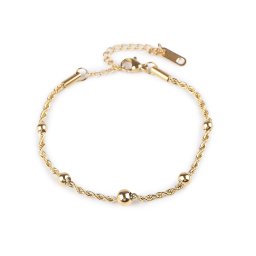 Náramek z nerezové oceli kroucený, barva 2 zlatá