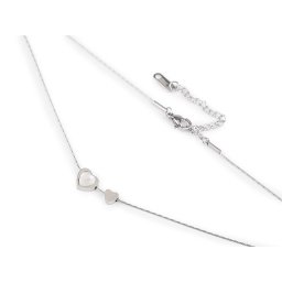 Náhrdelník z nerezové oceli srdce s perletí, barva 2 platina