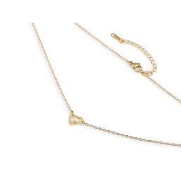 Náhrdelník z nerezové oceli srdce, barva 2 zlatá