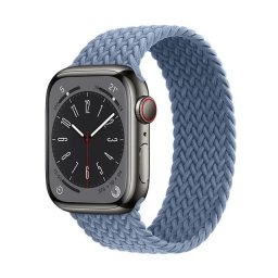 Pletený navlékací řemínek Braided Solo Loop Apple Watch Series 11/10 (46mm) - břidlicově modrý (S)