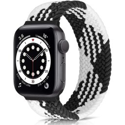 Pletený navlékací řemínek Braided Solo Loop Apple Watch Series 11/10 (46mm) - zebra (L)