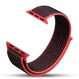 Provlékací sportovní řemínek NYLON Apple Watch Ultra 3/2/1 49mm - Červený/Černý