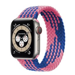 Pletený navlékací řemínek pro Apple Watch Ultra 1/2/3 49mm - růžový/modrý (S)