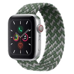 Pletený navlékací řemínek pro Apple Watch Ultra 1/2/3 49mm - zelený šedý (L)
