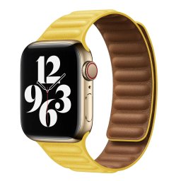 Kožený tah pro Apple Watch Ultra 1/2/3 49mm - žlutý