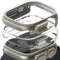 Ringke Slim Case 2-Pack Apple Watch Ultra 1/2/3 (49mm) - CLEAR & TITANIUM GREY